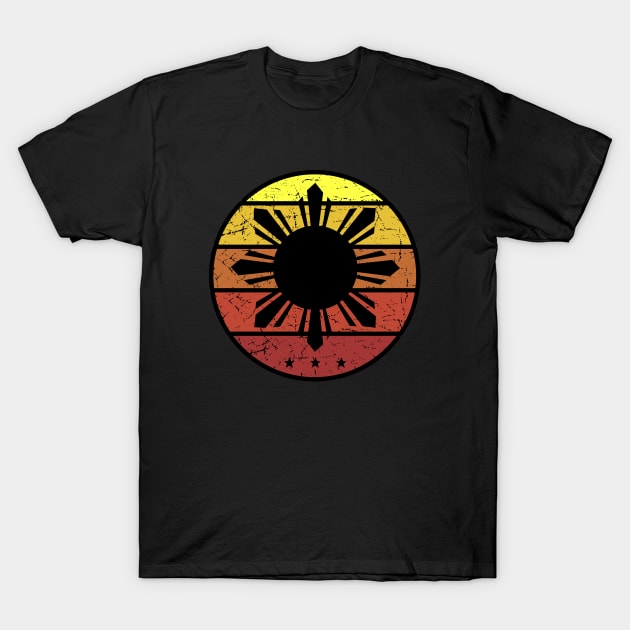 Philippines Three Stars and a Sun (Vintage Sunset) T-Shirt by Design_Lawrence